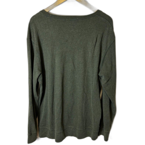 J. Crew Olive Green Cotton Crewneck Long Sleeve Sweater-Tee Size L - Picture 5 of 9
